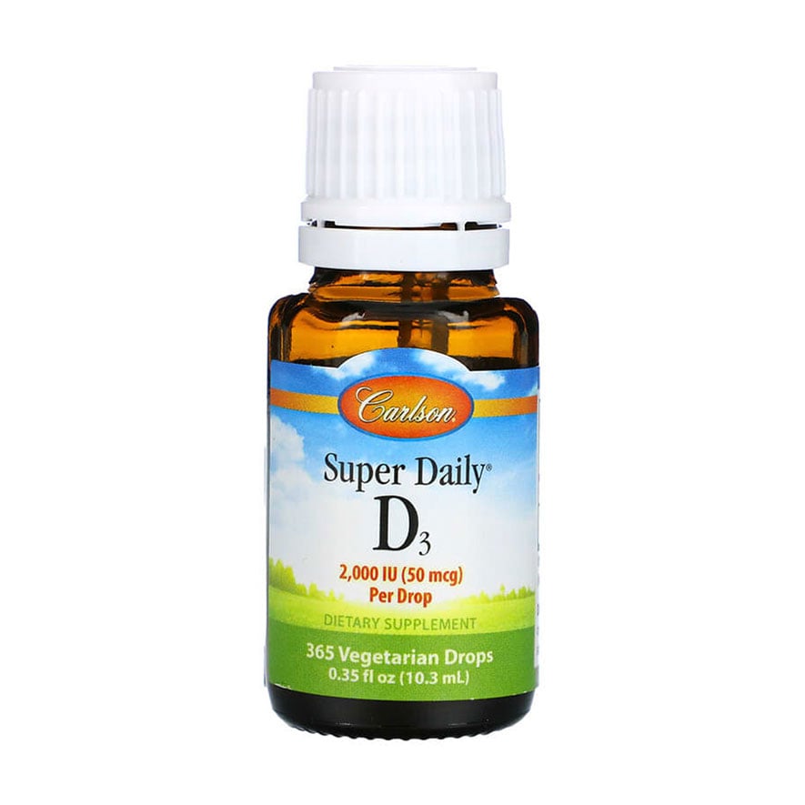 Вітамін Д3 Carlson Labs Super Daily D3, 2000 МО, в краплях, 10.3 мл