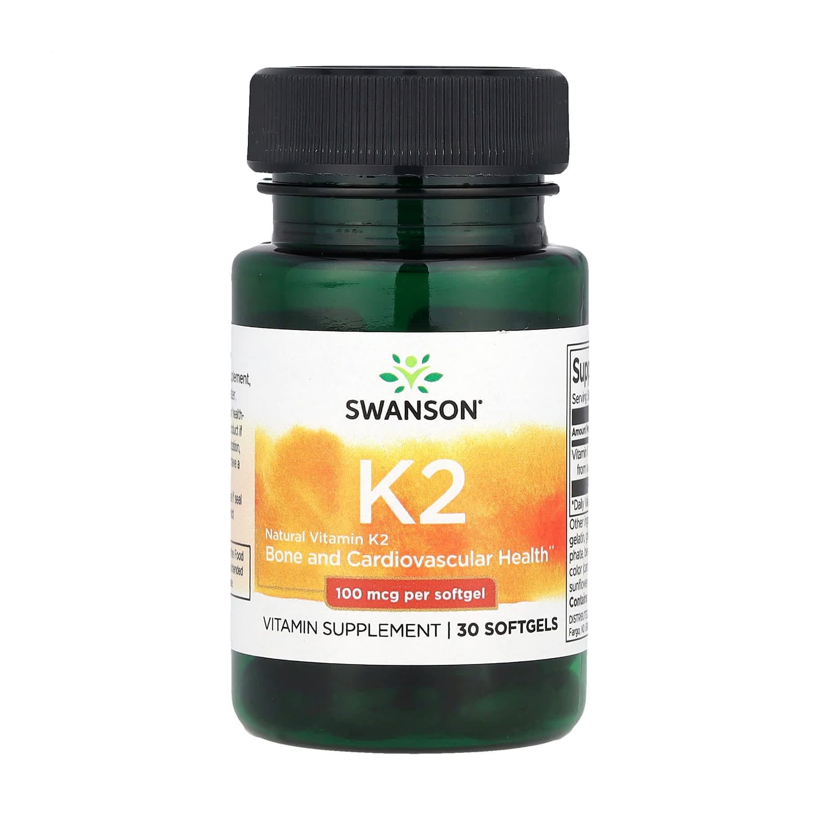 Вітамін K2 Swanson Vitamin K2, 100 мкг, 30 гелевих капсул